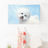 Bichon Frise-schildering - Cute Original Dog Art Spandoek (Insitu)