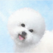 Bichon Frise-schildering - Cute Original Dog Art Sticker (Voorkant)