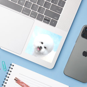 Bichon Frise-schildering - Cute Original Dog Art Sticker