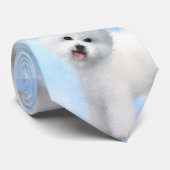 Bichon Frise-schildering - Cute Original Dog Art Stropdas (Opgerold)