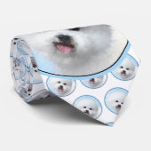 Bichon Frise-schildering - Cute Original Dog Art Stropdas (Opgerold)