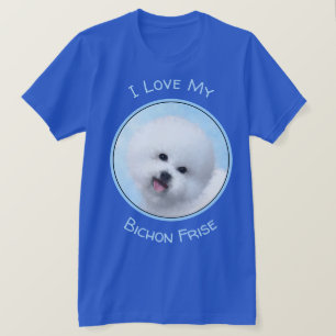 Bichon Frise-schildering - Cute Original Dog Art T-shirt
