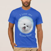 Bichon Frise-schildering - Cute Original Dog Art T-shirt (Voorkant)