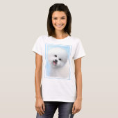 Bichon Frise-schildering - Cute Original Dog Art T-shirt (Voorkant volledig)
