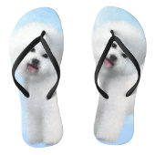 Bichon Frise-schildering - Cute Original Dog Art Teenslippers (Voetbed)