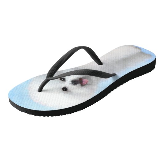 Bichon Frise-schildering - Cute Original Dog Art Teenslippers (Schuin)