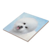 Bichon Frise-schildering - Cute Original Dog Art Tegeltje (Zijkant)