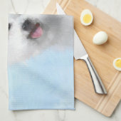 Bichon Frise-schildering - Cute Original Dog Art Theedoek (Quarter Fold)