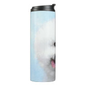 Bichon Frise-schildering - Cute Original Dog Art Thermosbeker (Gedraaid links)