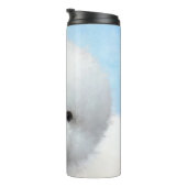 Bichon Frise-schildering - Cute Original Dog Art Thermosbeker (Geroteerd rechts)