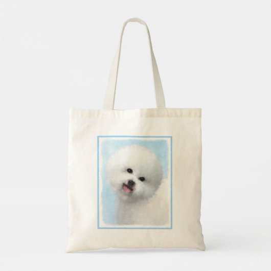 Bichon Frise-schildering - Cute Original Dog Art Tote Bag (Achterkant)