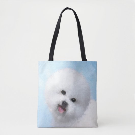 Bichon Frise-schildering - Cute Original Dog Art Tote Bag (Voorkant)