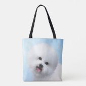 Bichon Frise-schildering - Cute Original Dog Art Tote Bag (Achterkant)