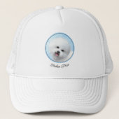 Bichon Frise-schildering - Cute Original Dog Art Trucker Pet (Voorkant)