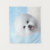 Bichon Frise-schildering - Cute Original Dog Art Wandkleed (Voorkant)