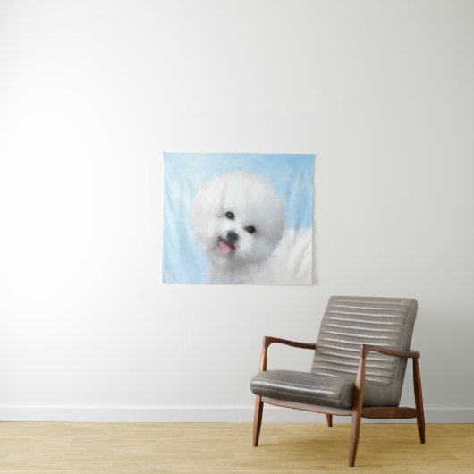 Bichon Frise-schildering - Cute Original Dog Art Wandkleed (In Situ (horizontaal))