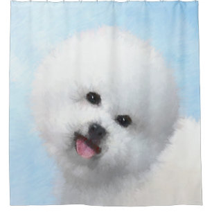 Bichon Frise-schildering - Kute Original Dog Art Douchegordijn