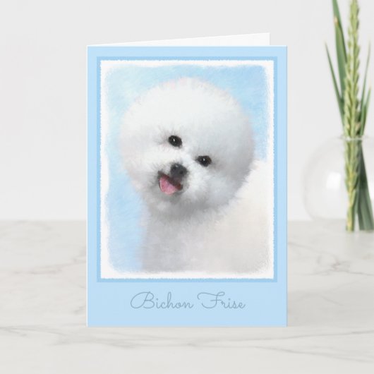Bichon Frise-schildering - Kute Original Dog Art Kaart (Voorkant)