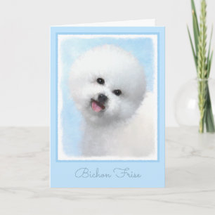 Bichon Frise-schildering - Kute Original Dog Art Kaart