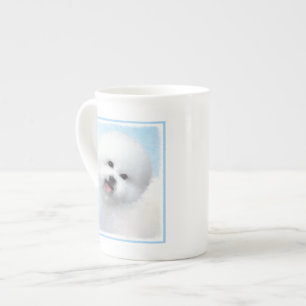 Bichon Frise-schildering - Kute Original Dog Art Porselein Kop
