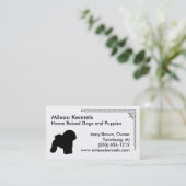 Bichon Frise Silhouette Black en White Visitekaartje (Staand voorkant)