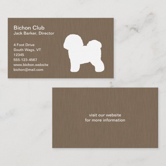 Bichon Frise Silhouette Visitekaartje (Voorkant / Achterkant)