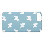 Bichon Frise Silhouettes Pattern Blue Case-Mate iPhone Case (Achterkant (Horizontaal))