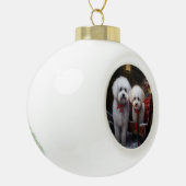 Bichon Frise Sneeuw slee Kerst Decoratie (Links)
