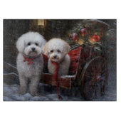 Bichon Frise Snowy Sleigh Kerst Decor Snijplank (Voorkant)