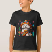Bichon Frise Sombrero Mexicaanse gitaar Cinco De M T-shirt (Voorkant)