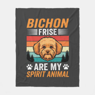 Bichon Frise Spirit Dier Retro Hond Fleece Deken