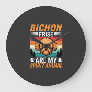 Bichon Frise Spirit Dier Retro Hond Grote Klok