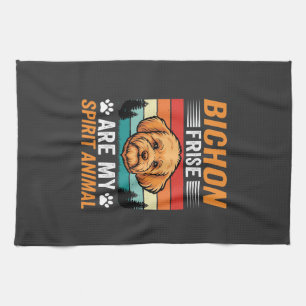 Bichon Frise Spirit Dier Retro Hond Theedoek