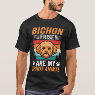 Bichon Frise spiritueel dier retro hond T-shirt