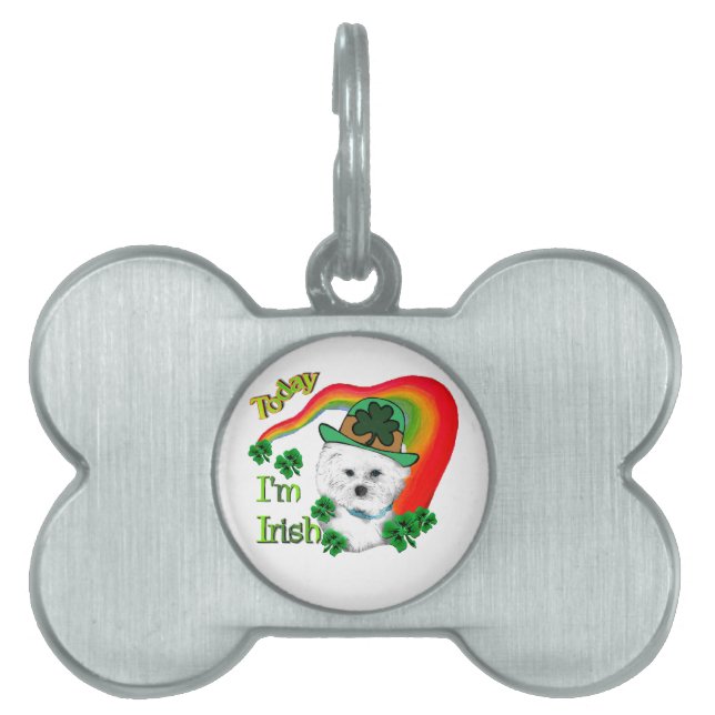 Bichon Frise St. Patrick Huisdieren Naamplaatje (voorkant)