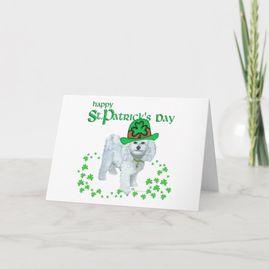 Bichon Frise St. Patrick's Day Kaart (Voorkant)