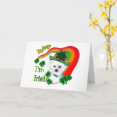 Bichon Frise St Patricks Kaart (Gele Bloem)