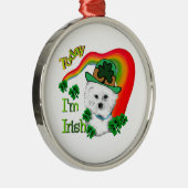 Bichon Frise St Patricks Metalen Ornament (Rechts)