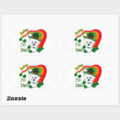 Bichon Frise St Patricks Ovale Sticker (Vel)