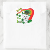 Bichon Frise St Patricks Ovale Sticker (Tas)