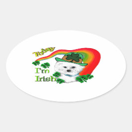 Bichon Frise St Patricks Ovale Sticker