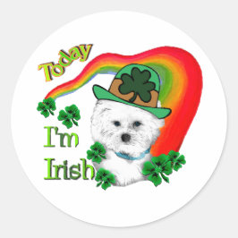 Bichon Frise St Patricks Ronde Sticker