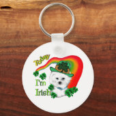 Bichon Frise St Patricks Sleutelhanger (Voorkant)