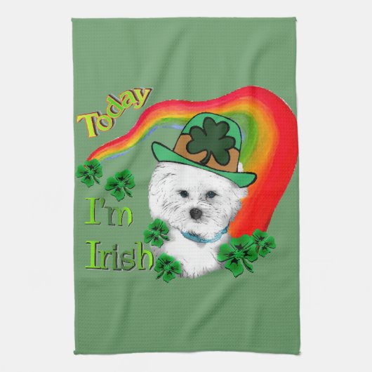 Bichon Frise St Patricks Theedoek (Verticaal)