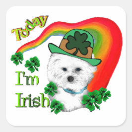 Bichon Frise St Patricks Vierkante Sticker