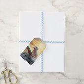 Bichon Frise Strand Surfen Schilderij Cadeaulabel (Met Touw)