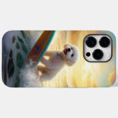 Bichon Frise Strand Surfen Schilderij Case-Mate iPhone Case (Achterkant (horizontaal))