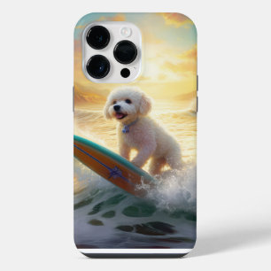 Bichon Frise Strand Surfen Schilderij iPhone 14 Pro Max Hoesje