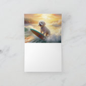 Bichon Frise Strand Surfen Schilderij Kaart (Binnen)