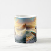 Bichon Frise Strand Surfen Schilderij Koffiemok (Center)